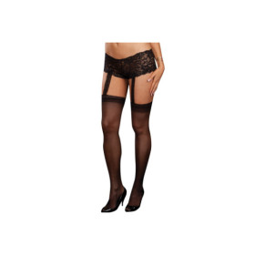 Bas collant grande taille noirs jarretelles shorty intégré 